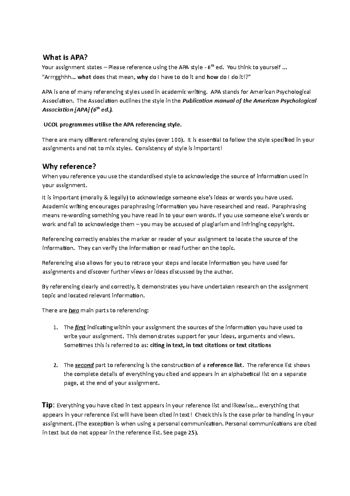 APA Guide and format - What is APA? Your assignment states – Please ...