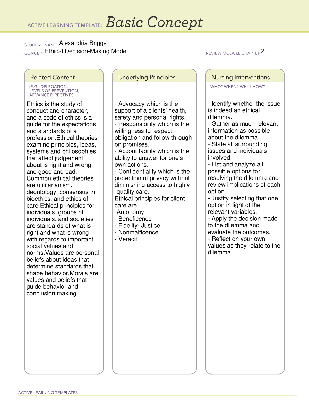 Ethical Decision-Making Model Basic Concept - 102 - ACTIVE LEARNING ...