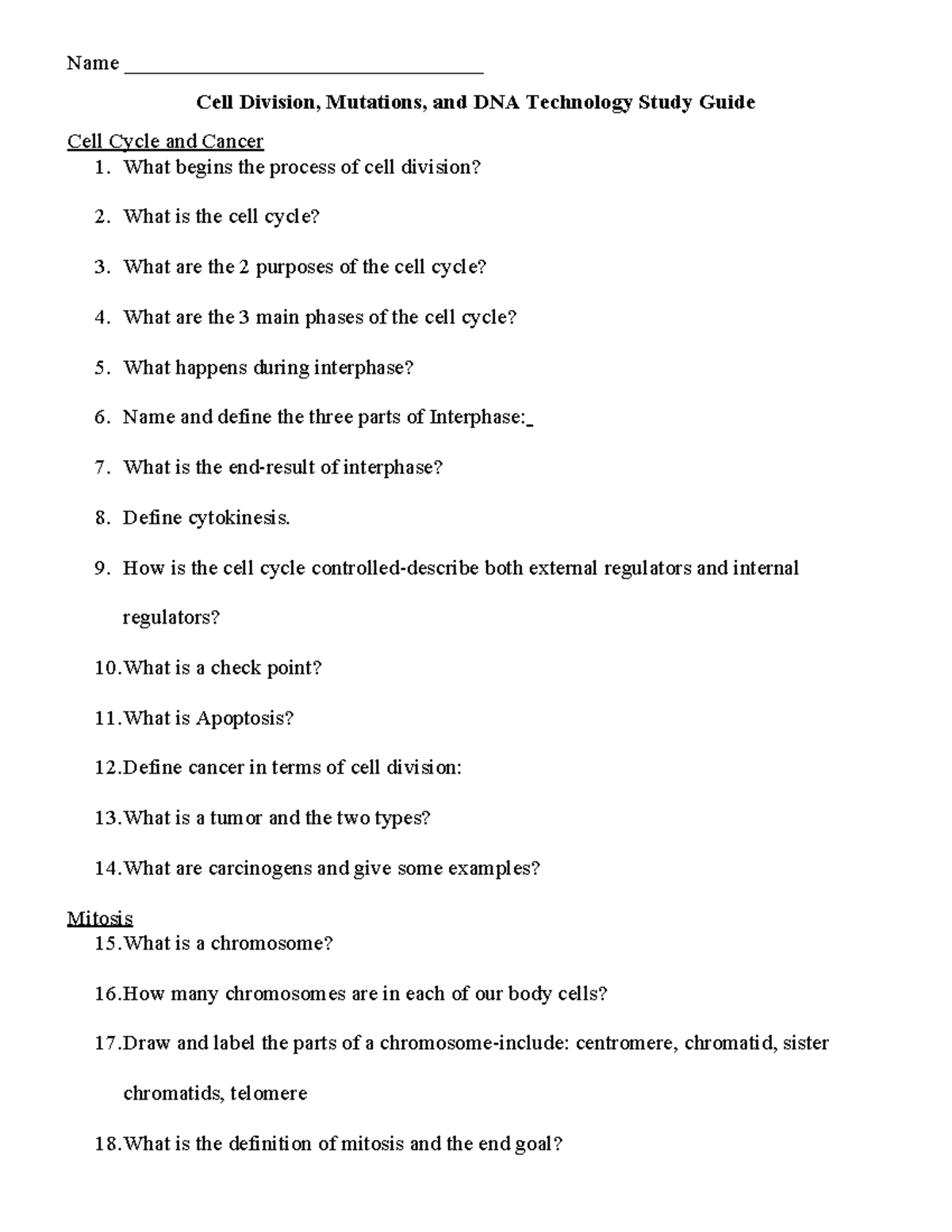 Cell+Division%2C+Mutations%2C+%26+DNA+Technology+Study+Guide+-+final ...