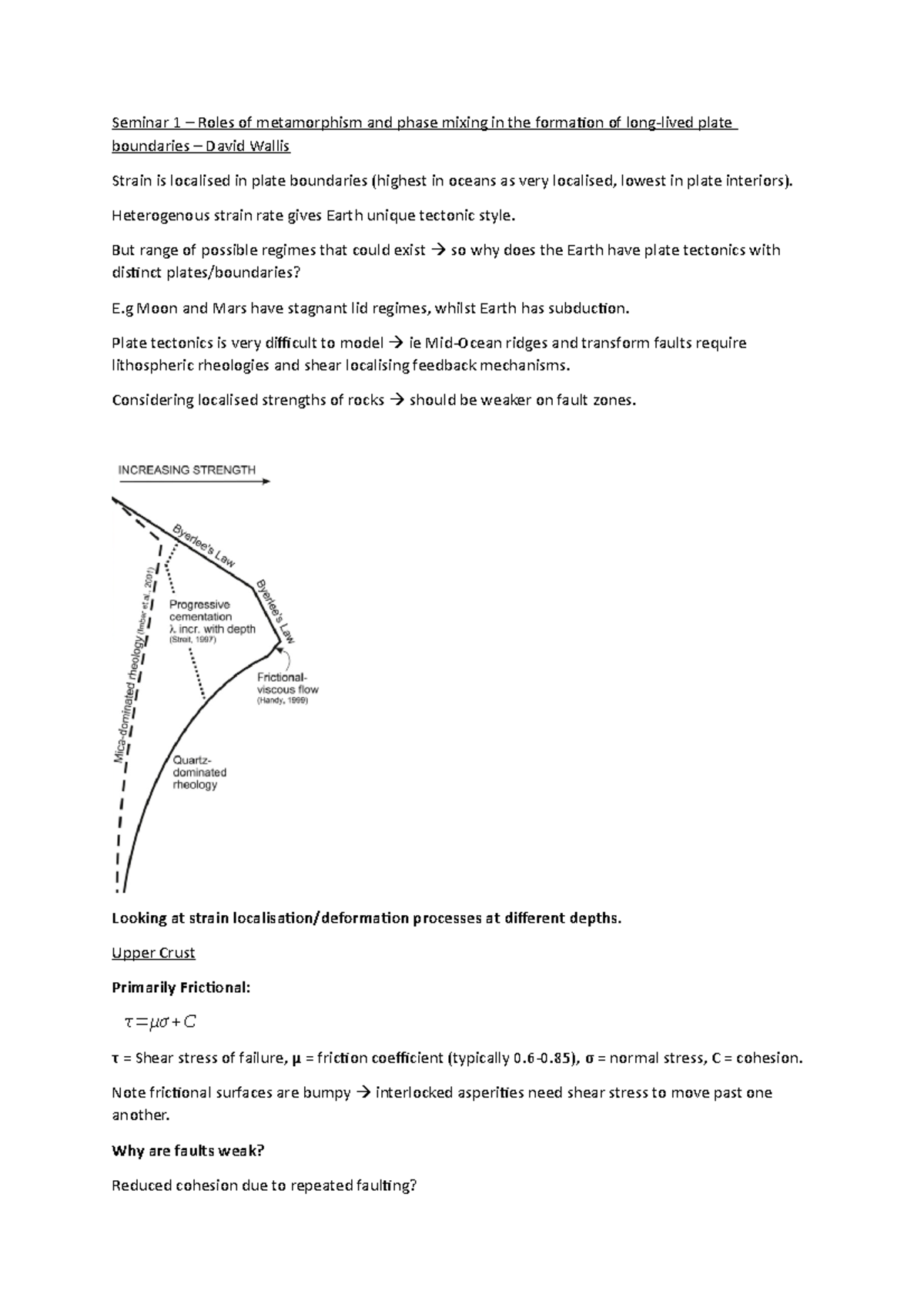 Seminar 1 - Plate boundaries - Seminar 1 – Roles of metamorphism and ...