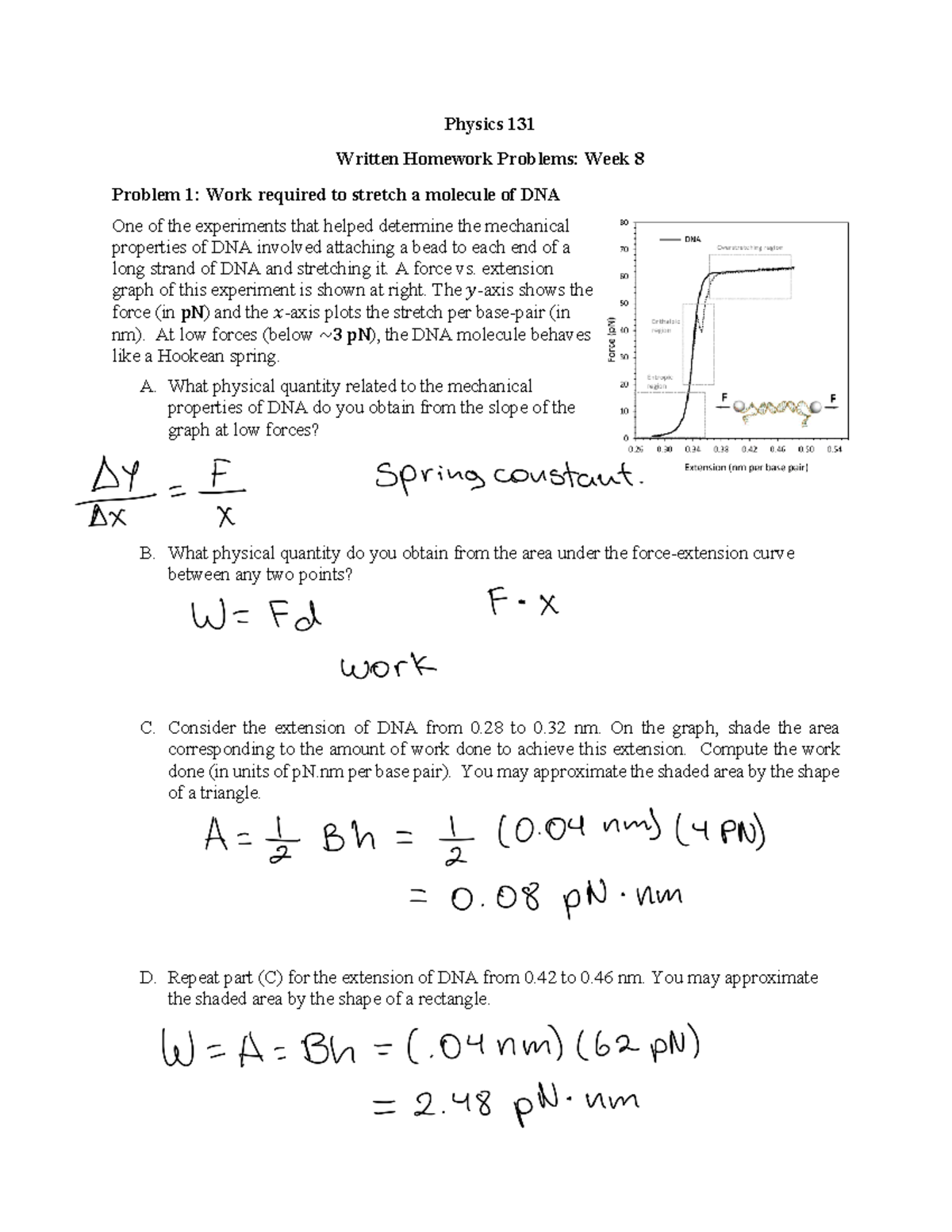 Week8 Energy Written - physics - Physics 131 Written Homework Problems ...