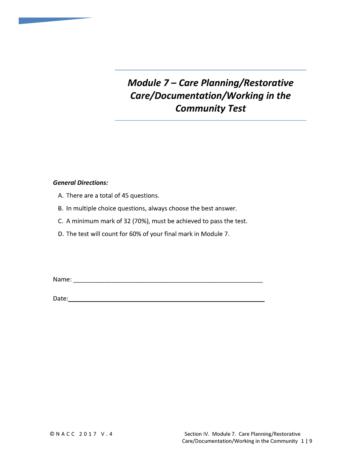 Module 7 Test Answers