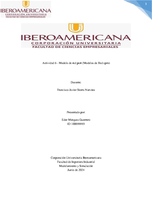 Actividad 6 - Modelo DE Redes PERT - CMP - ACTIVIDAD 6 MODELOS DE RED ...