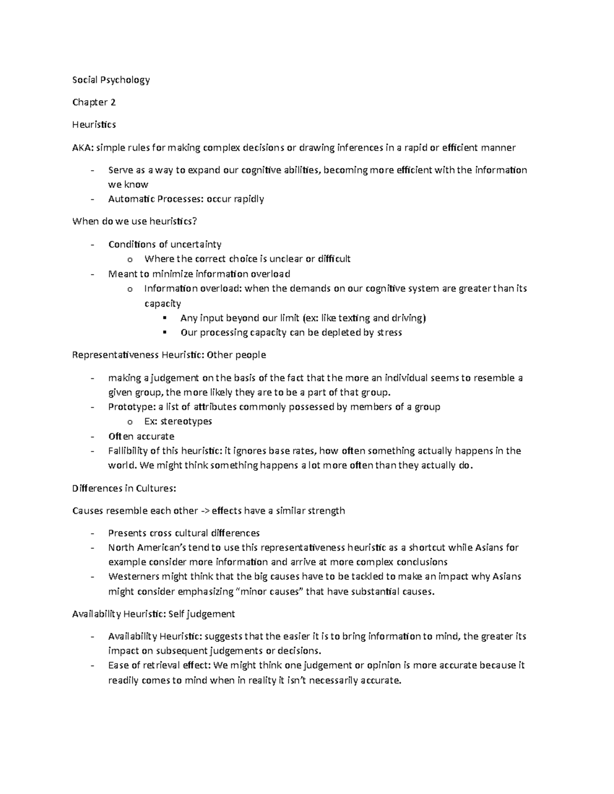 Social Psychology Chapter 2 Notes - Social Psychology Chapter 2 ...