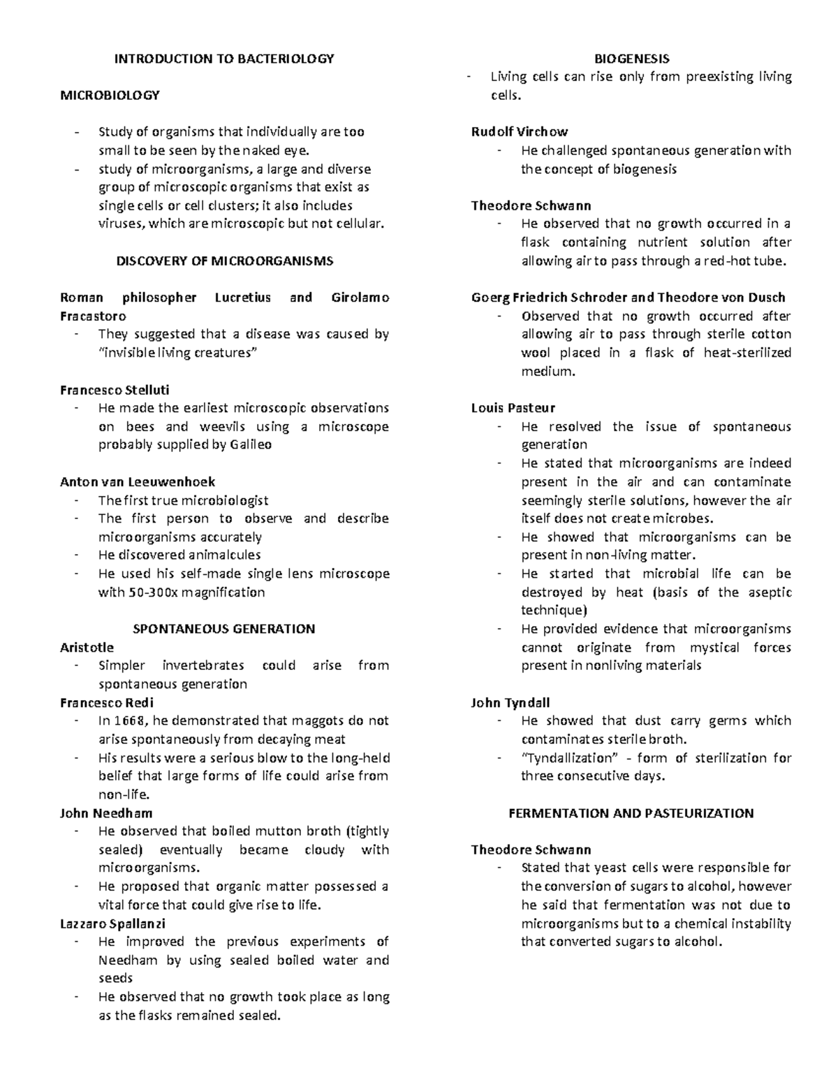 Historyof Microbiology - INTRODUCTION TO BACTERIOLOGY MICROBIOLOGY ...