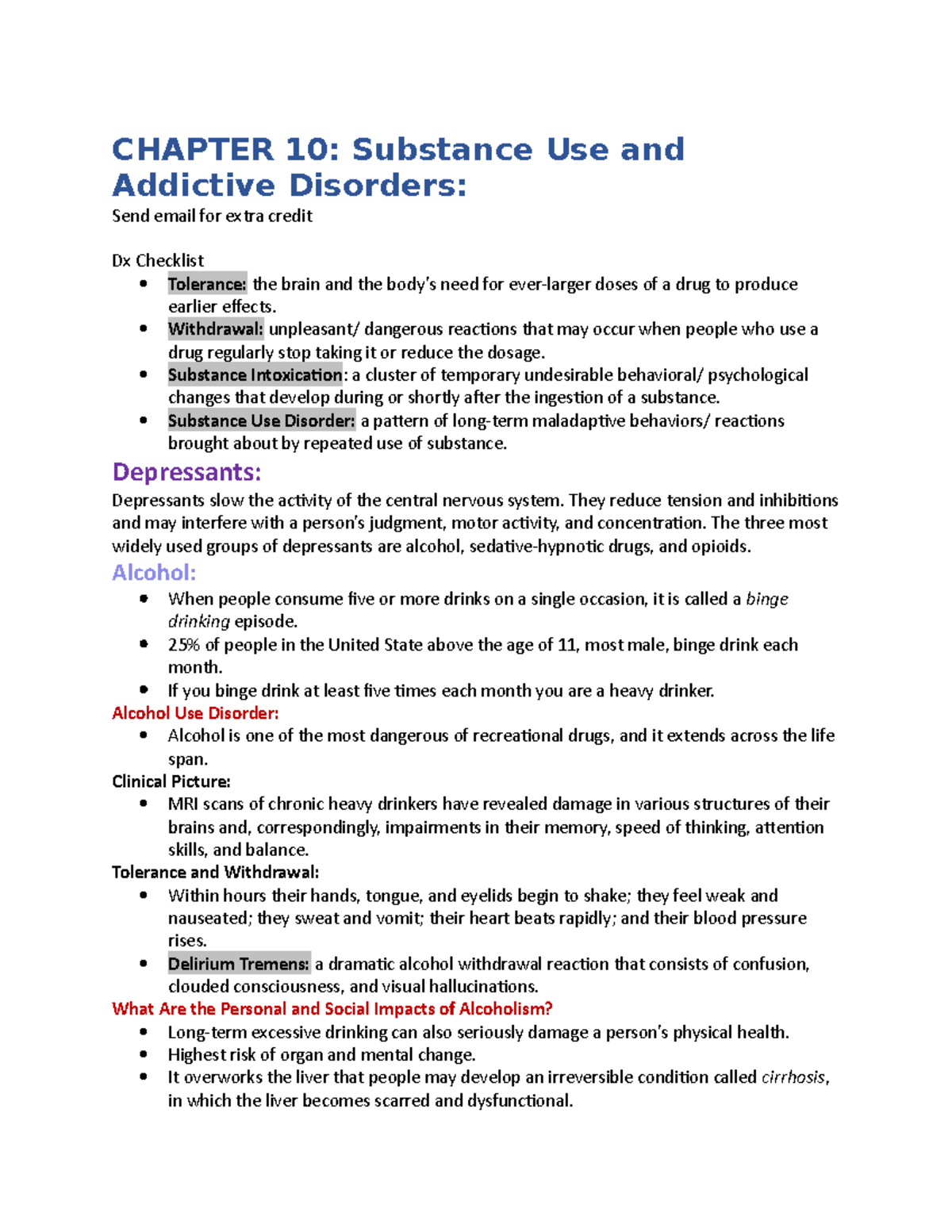 Chapter 10: Substance Use and Addictive Disorders - CHAPTER 10 ...