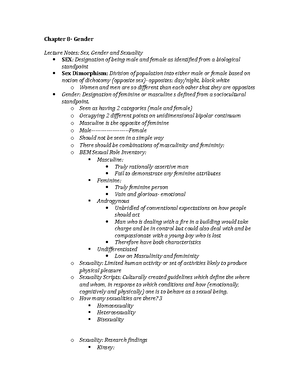 Sociology 101- chapter 6 notes - Sociology 101 Chapter 6- Socialization ...