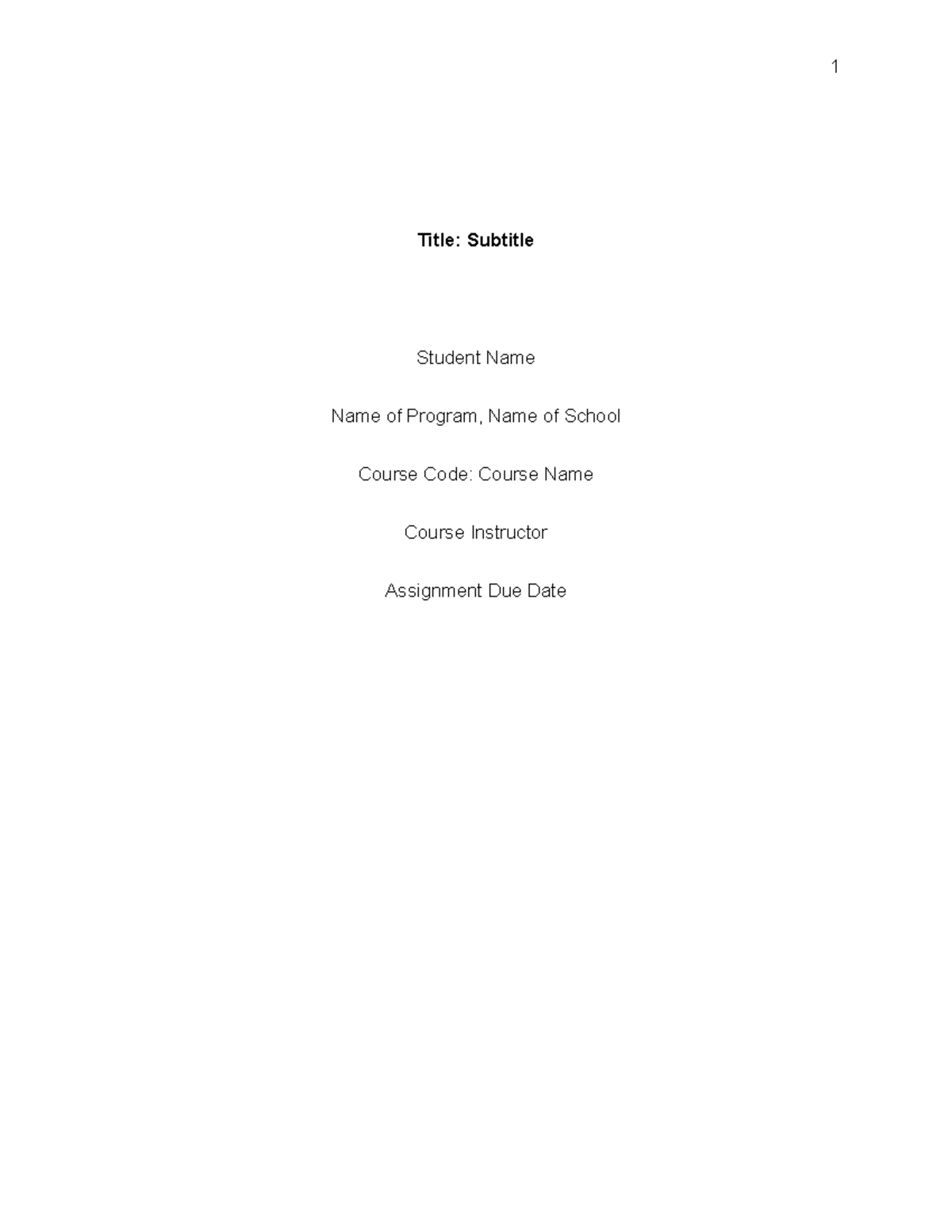 Level 1 headings should be centred and bold with title case StuDocu