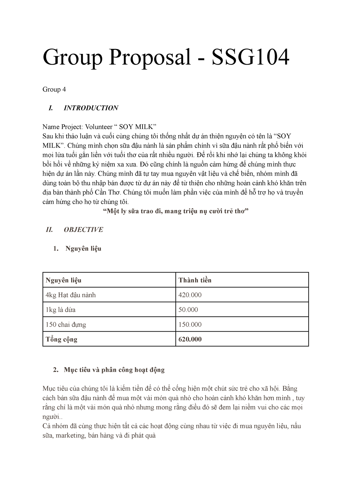 Group Proposal - SSG104 - Group Proposal - SSG Group 4 I. INTRODUCTION ...