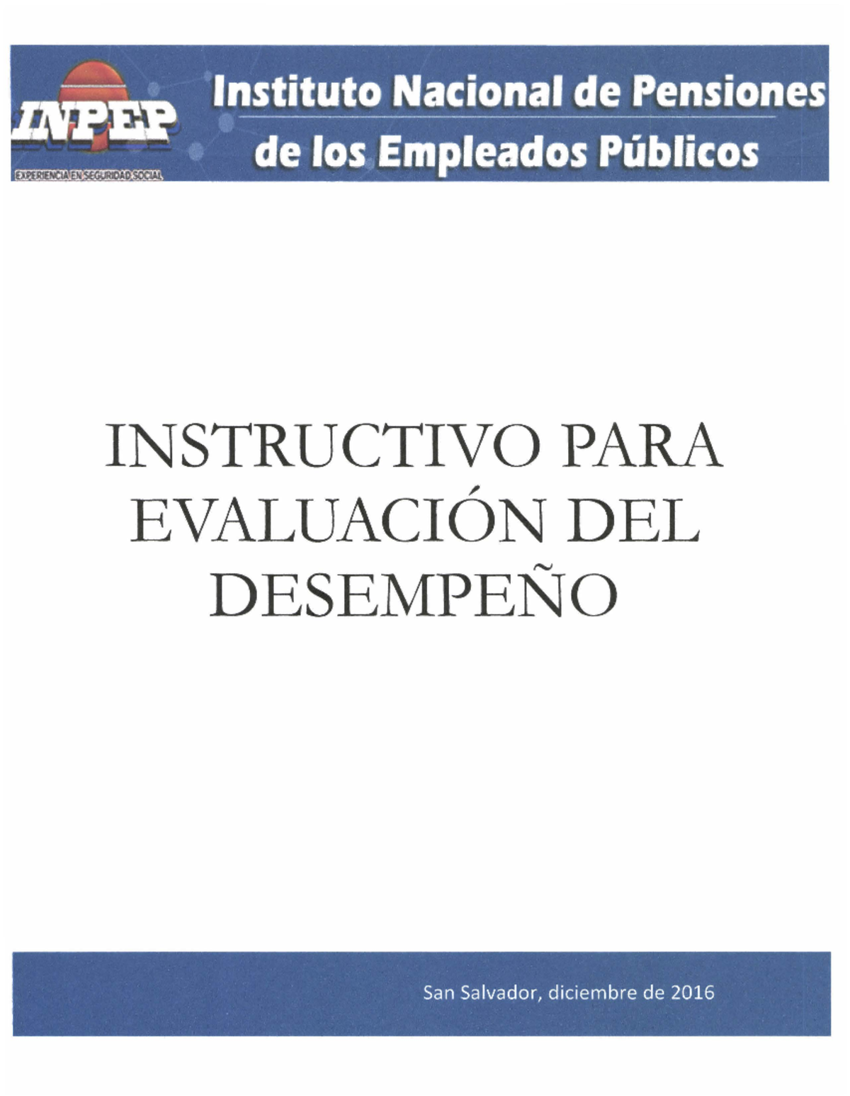 Instructivo PARA Evaluacion DEL Desempeño - INSTRUCTIVO PARA ...