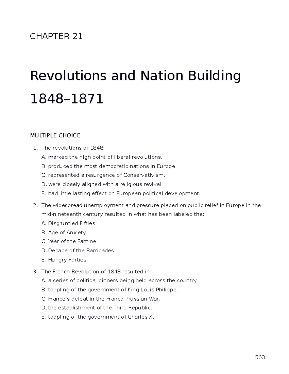 Chp 21 EUH 2001 Quiz CHAPTER 21 Revolutions And Nation Building   Thumb 1200 1553 