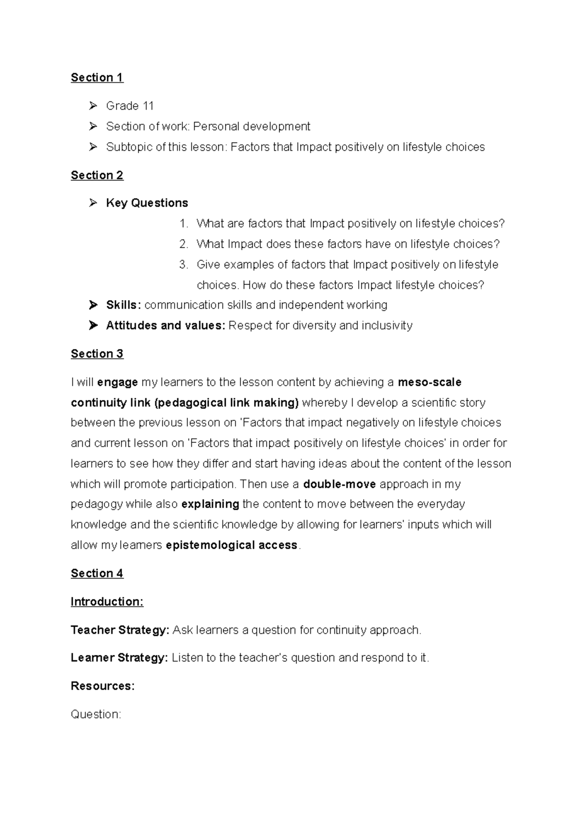 Completed LP Grade 11, 05 August 2022 - Section 1 Grade 11 Section of ...