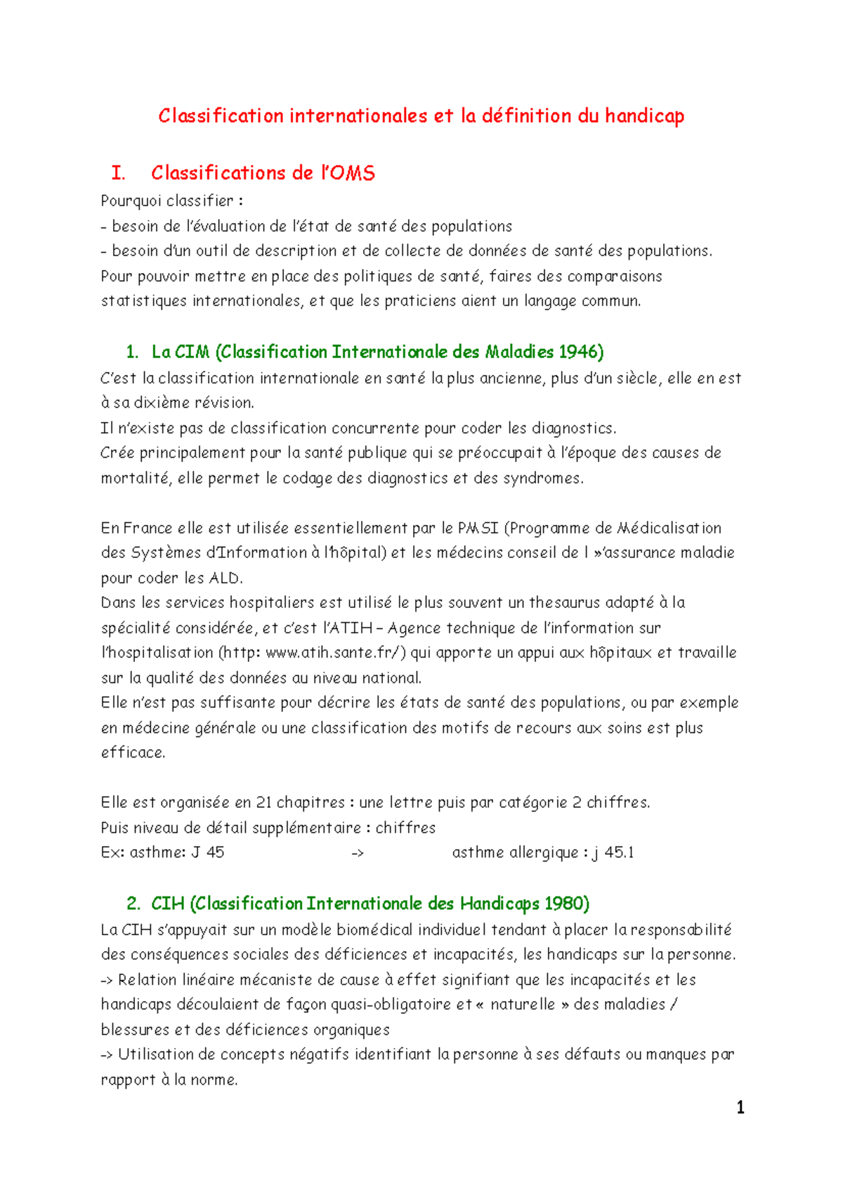 Classification-des-handicaps - Classification internationales et la ...