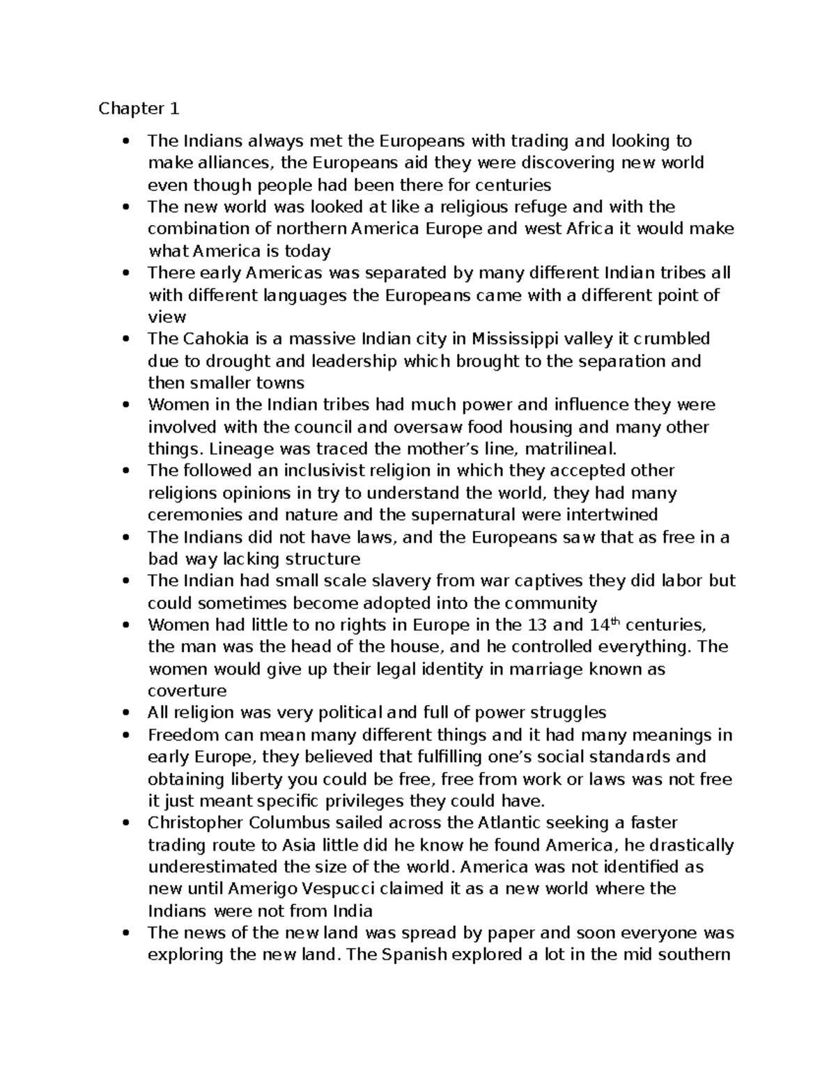 Chapter 1 reading notes - Chapter 1 The Indians always met the ...