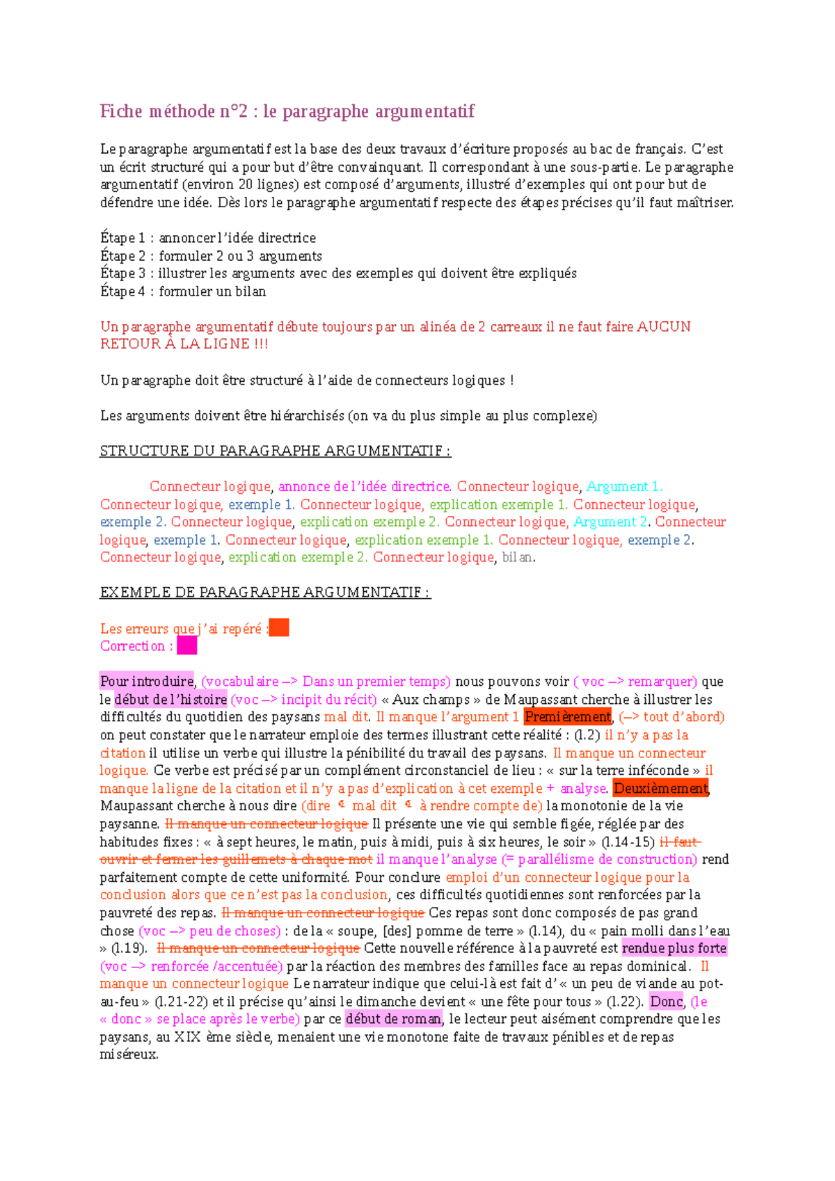 2 Paragraphe Argumentatif - C’est Un écrit Structuré Qui A Pour But D ...