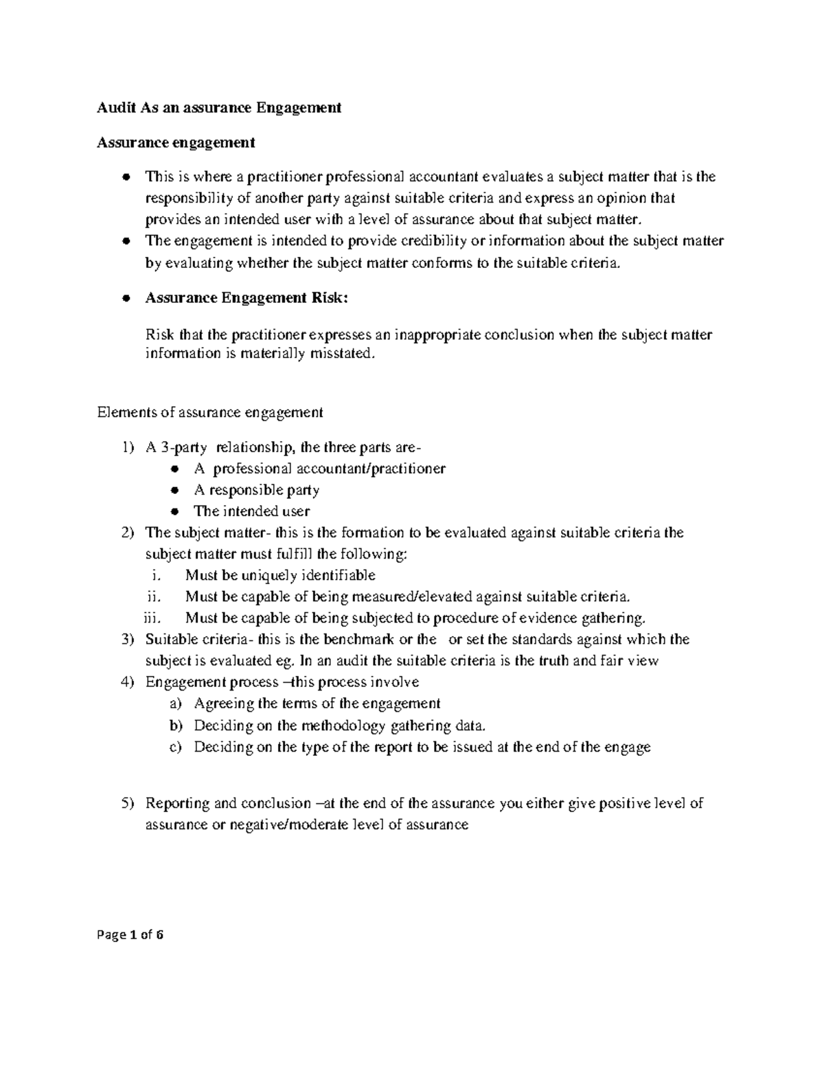 Audit As an assurance Engagement - Audit As an assurance Engagement ...