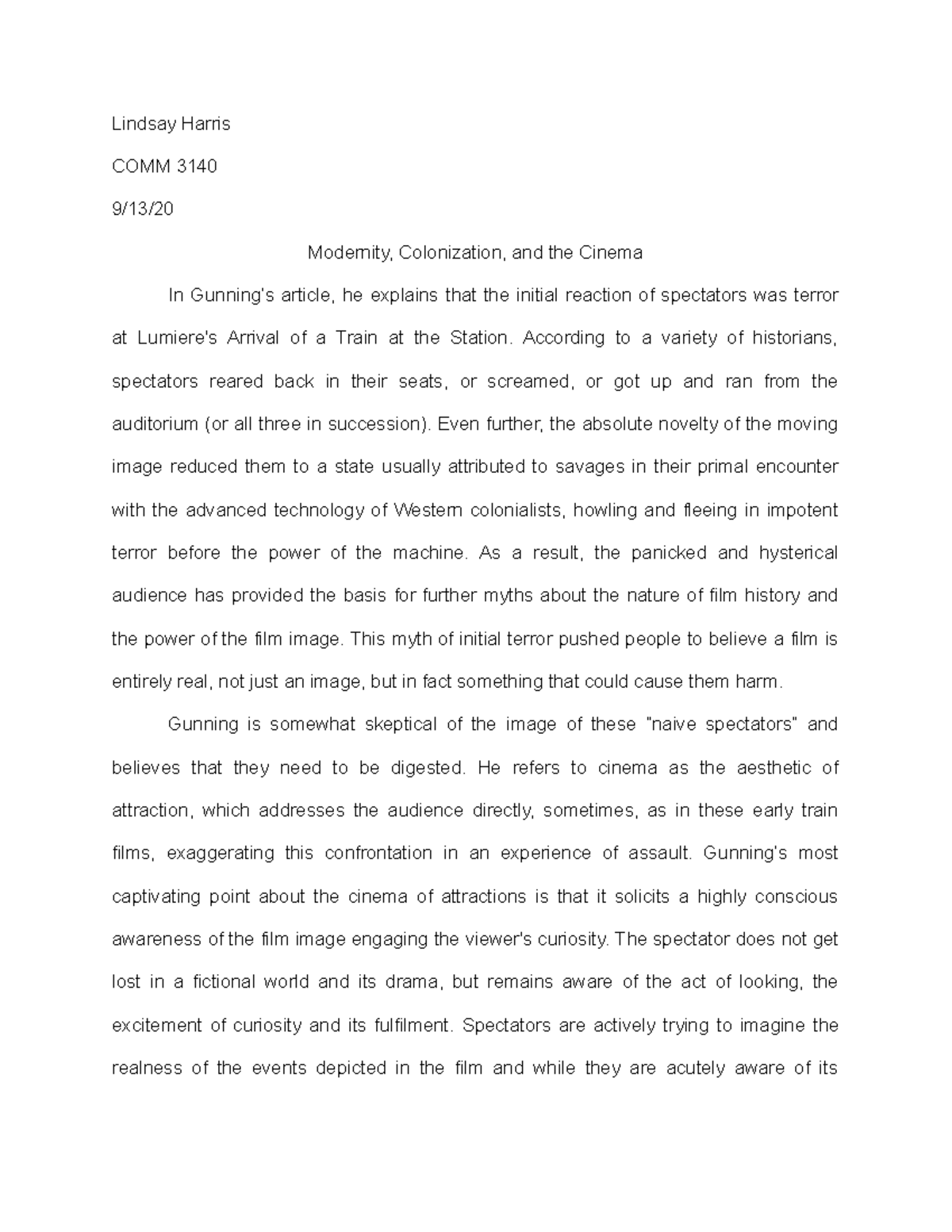 CC Analysis Memo 4 Three(+) page long memo post as a response to