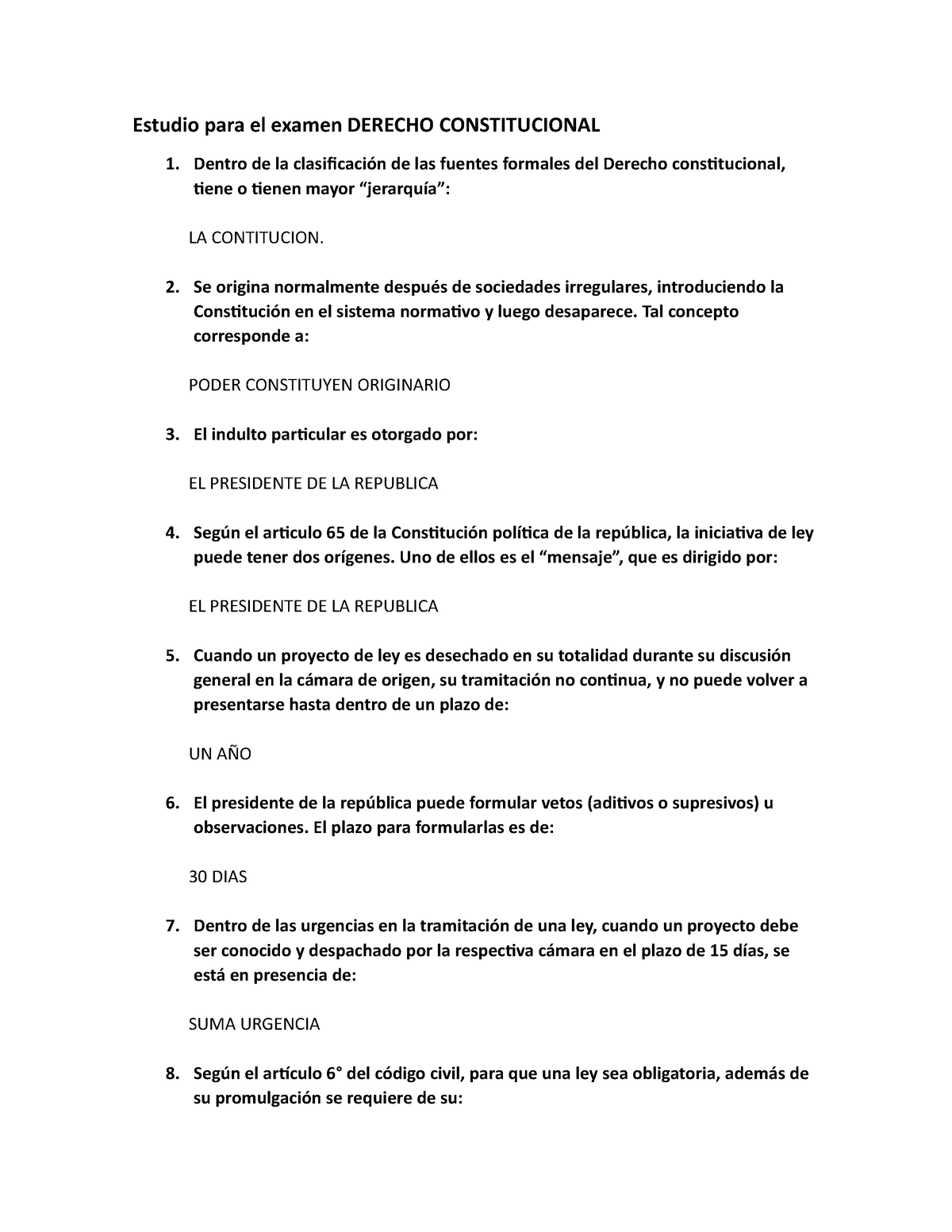 Cuestionario Para El Examen Derecho Constitucional - Estudio Para El ...