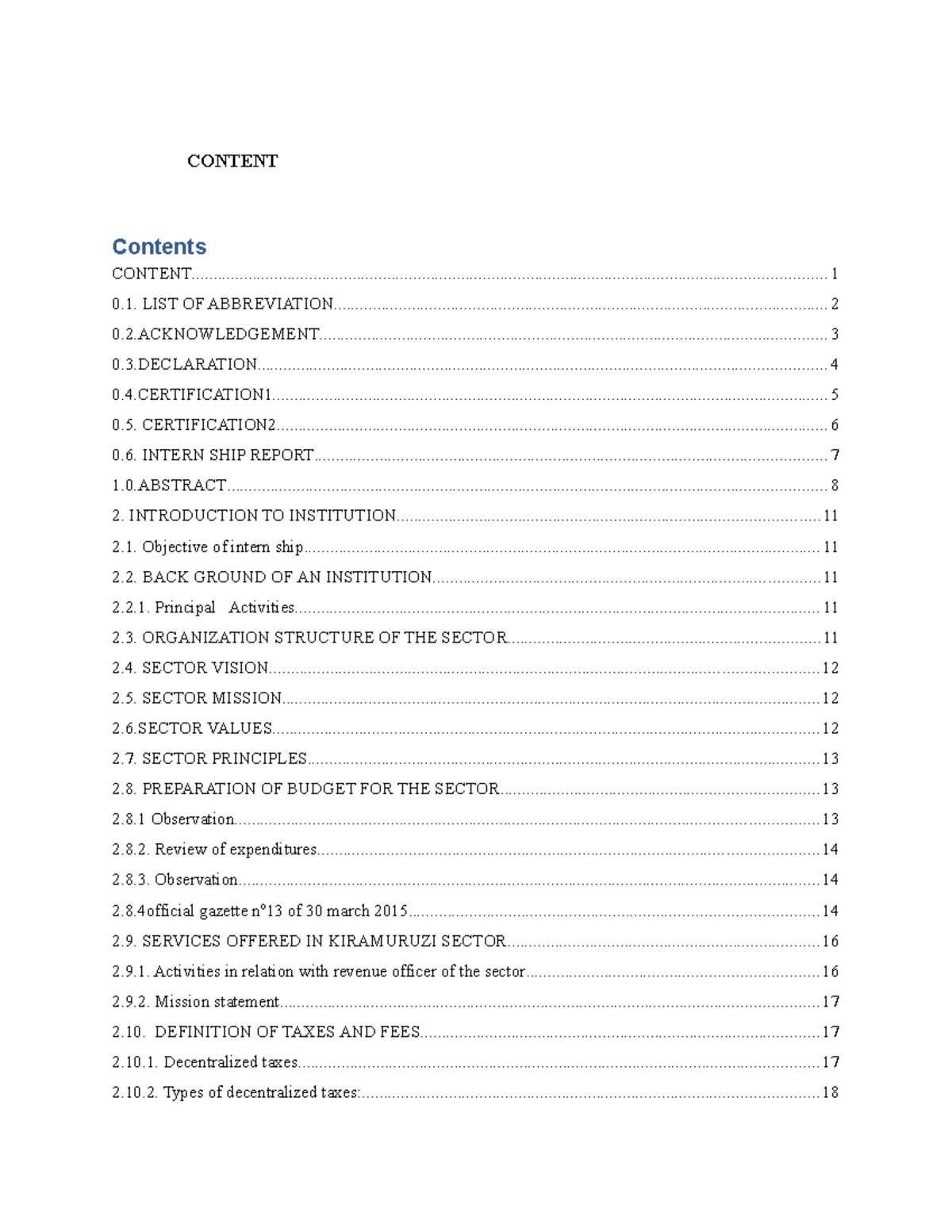 Intern SHIP Report - CONTENT - Studocu