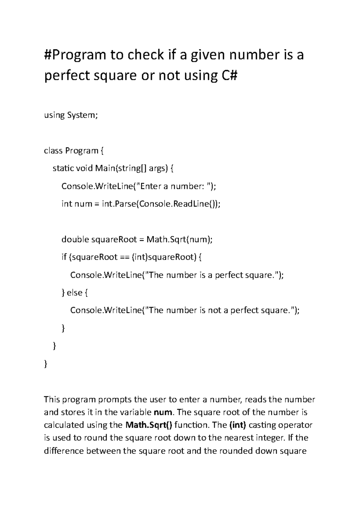 number-is-a-perfect-square-or-not-using-c-program-to-check-if-a