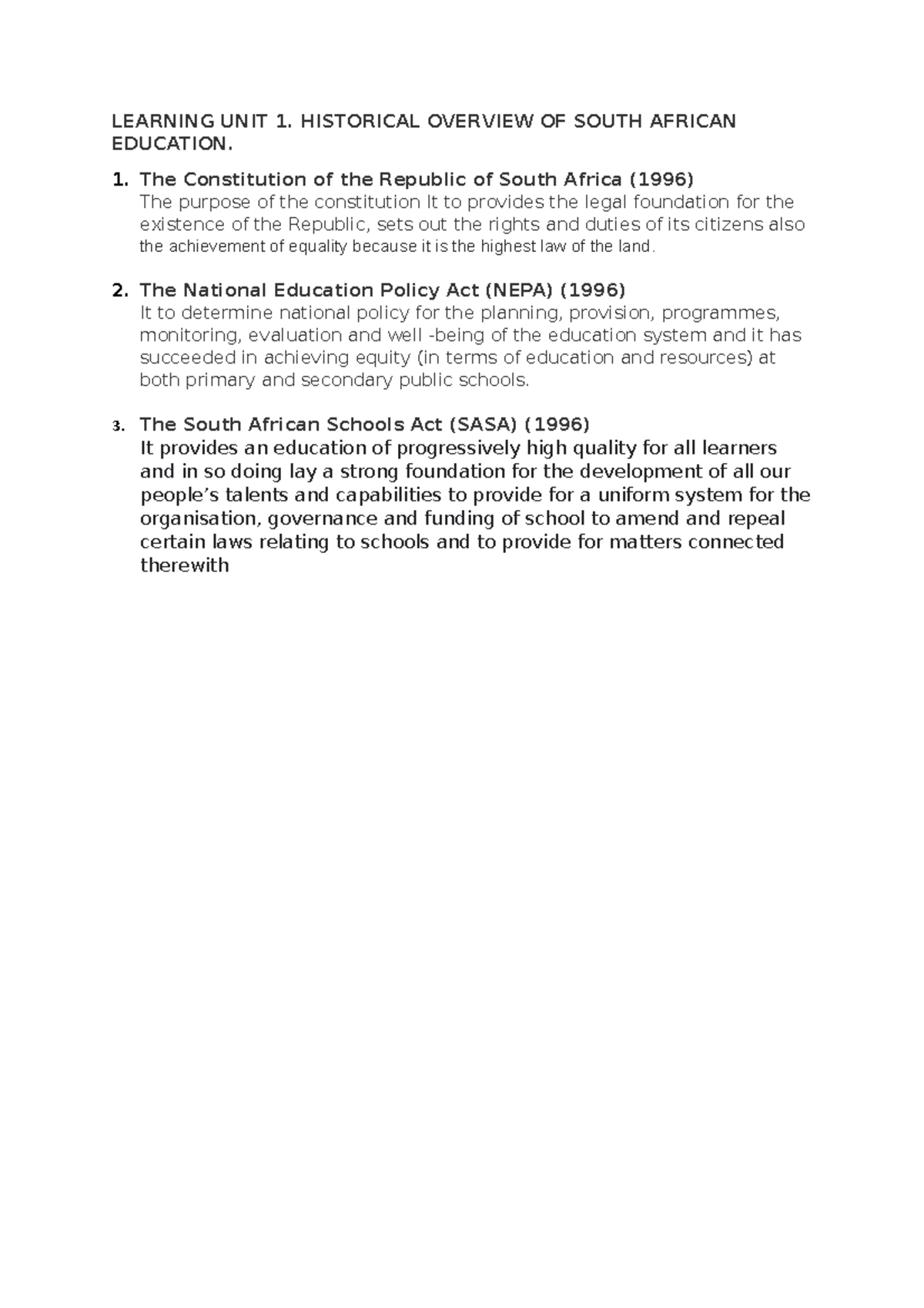 Learning UNIT 2 - 2022 ACTIVITY 2.1 PES3701 - LEARNING UNIT 1 ...