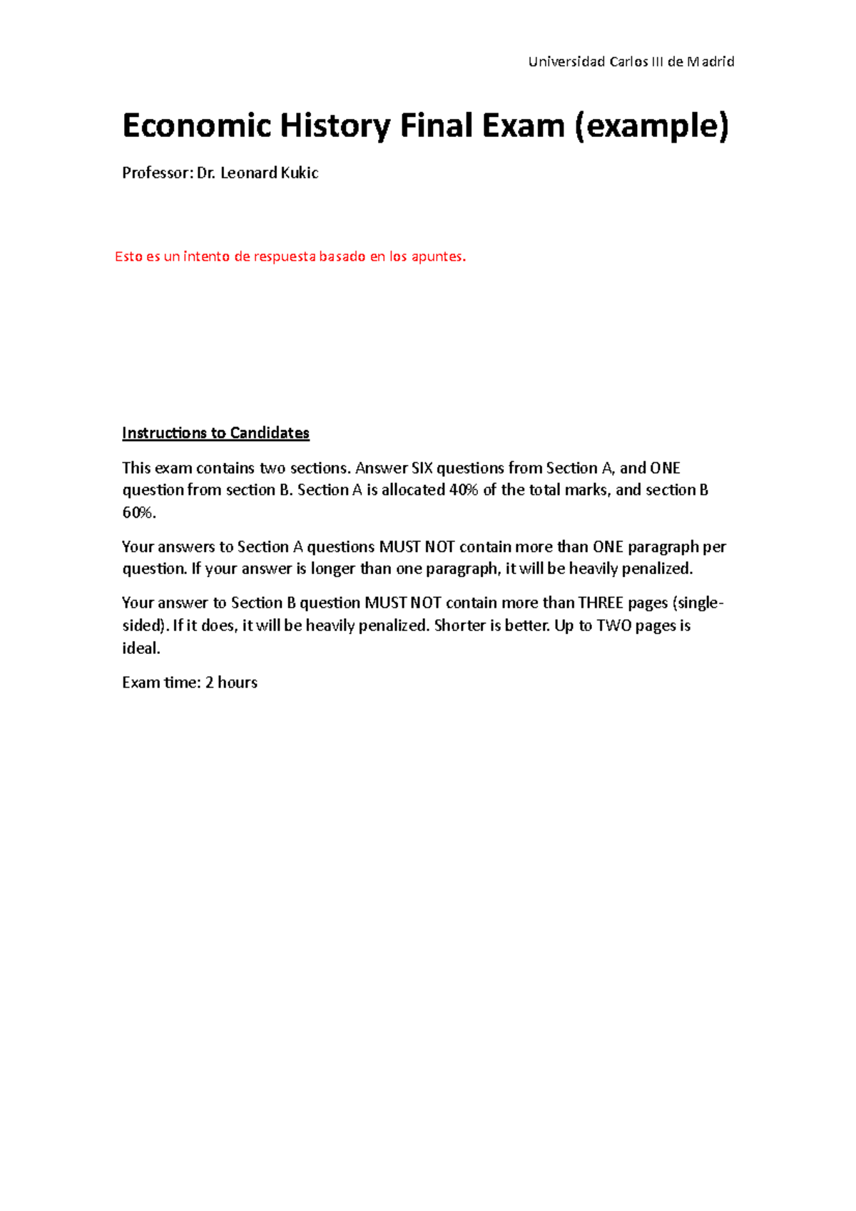 Final Exam Solved Parte A - Universidad Carlos III de Madrid Economic ...