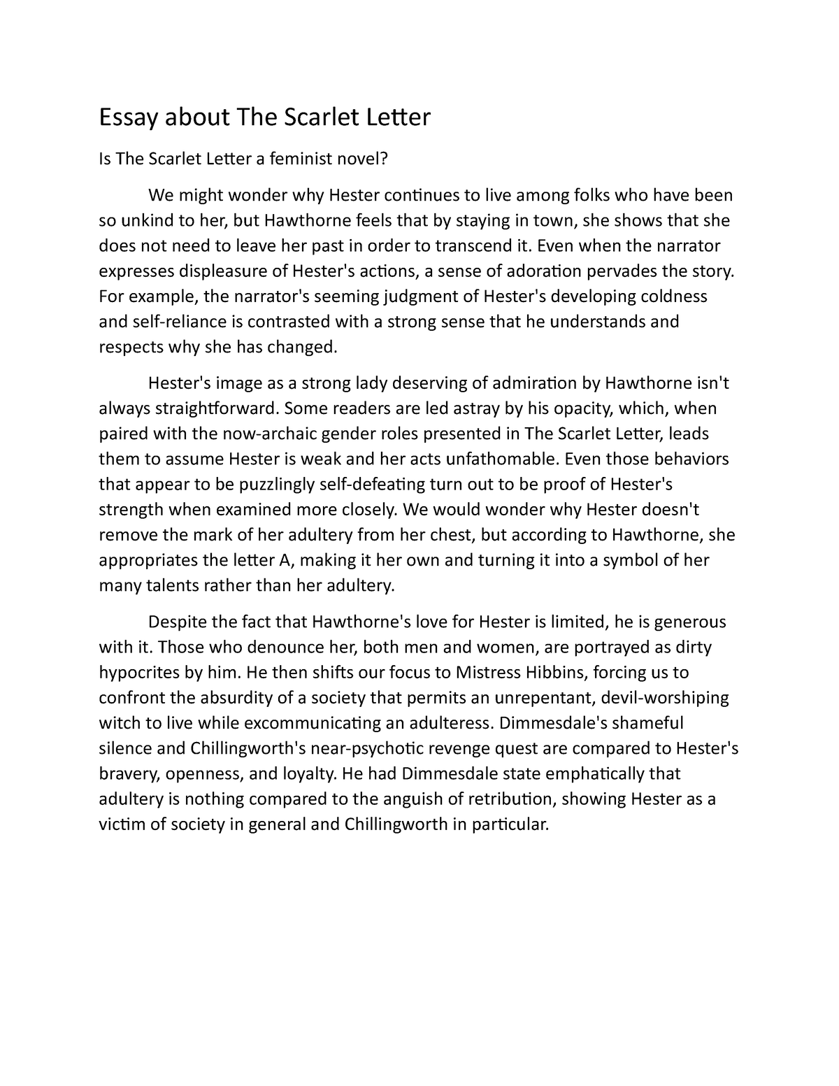 the scarlet letter essay introduction