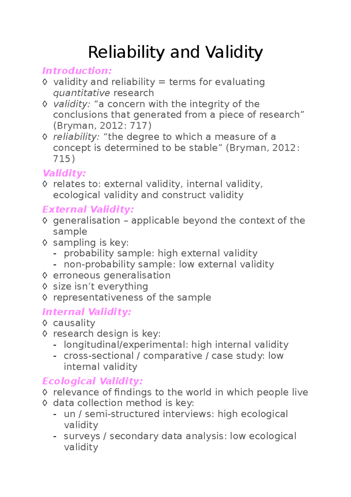 Graduate Research and Development 2 - Reliability and Validity ...