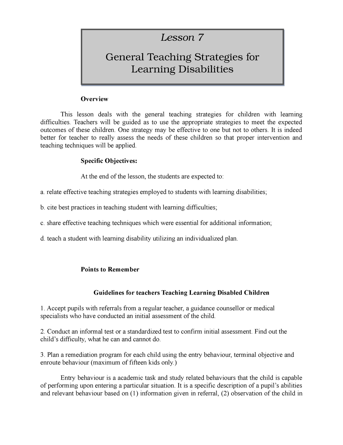 lesson-7-general-teaching-strategies-for-learning-disabilities