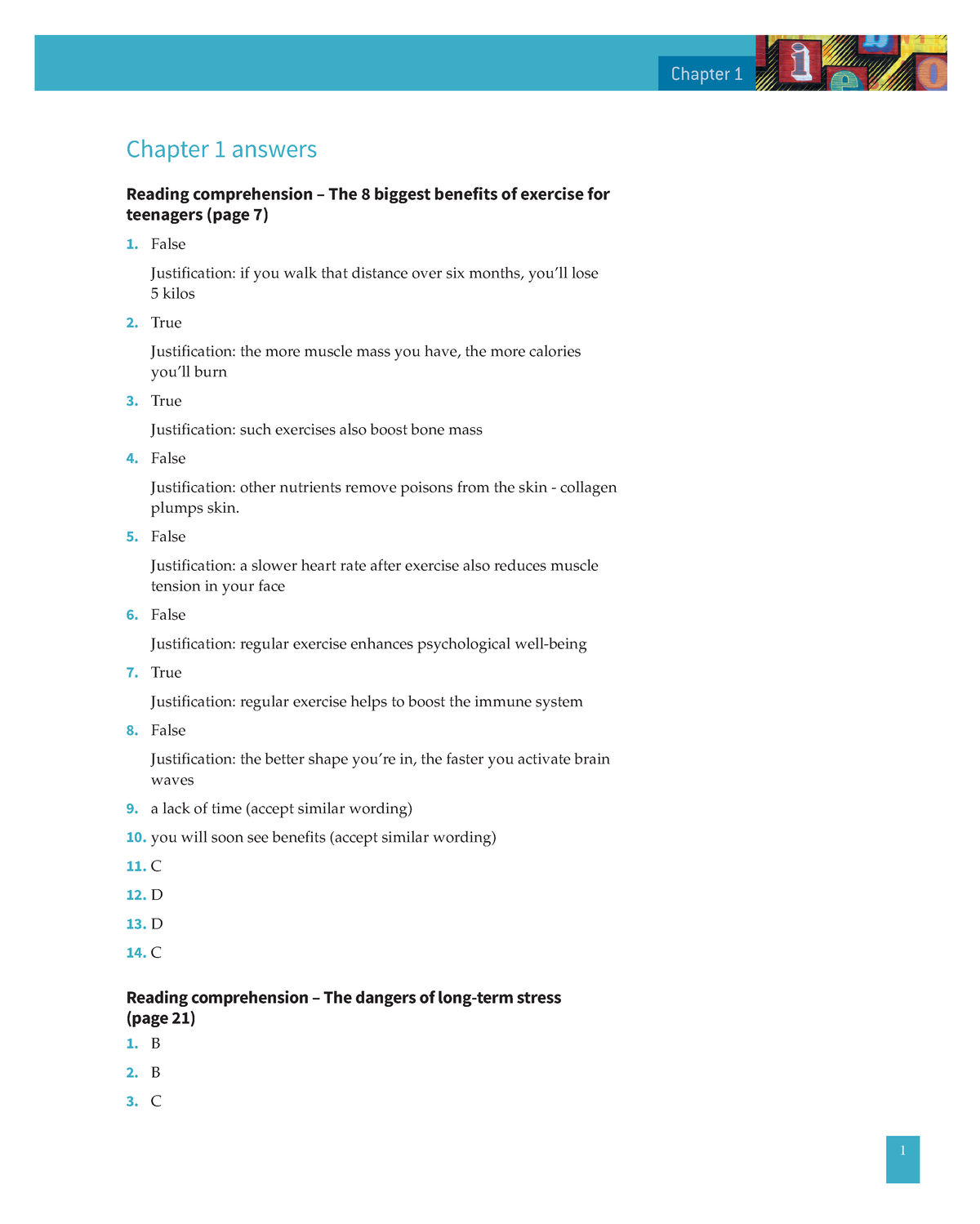 IB English B Answers - Chapter 1 Answers Reading Comprehension – The 8 ...