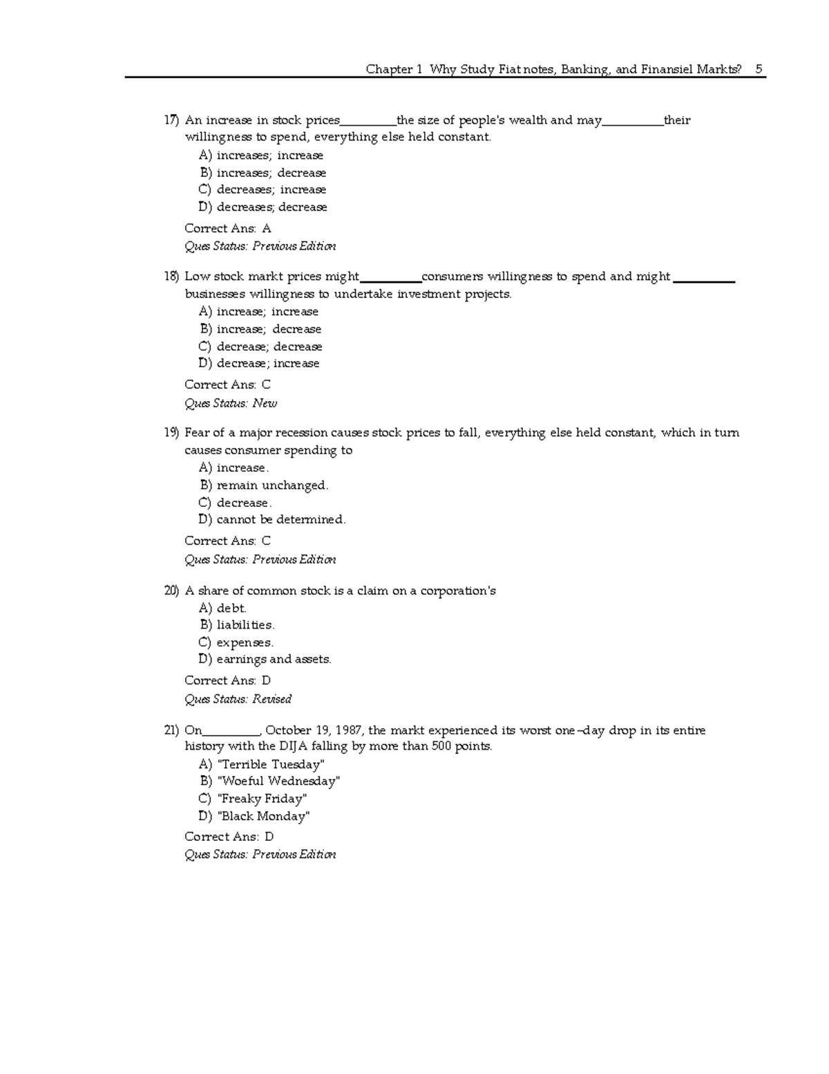 Economics of Money, Banking, and Financial Markets TEST BANK (9th