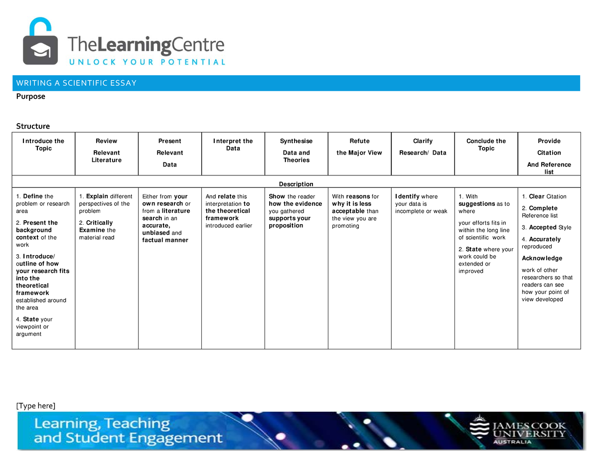 how to write a science essay