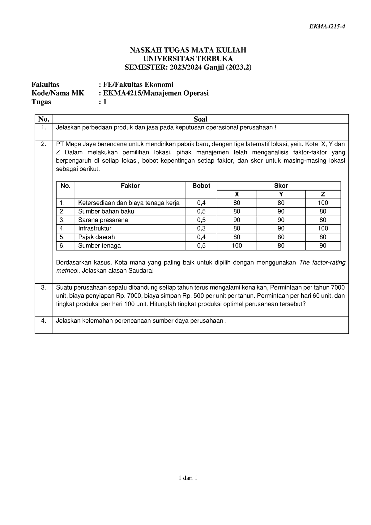 Soal Ekma4215 Tmk1 4 - Tugas Ekma - EKMA4215- 4 1 Dari 1 NASKAH TUGAS ...