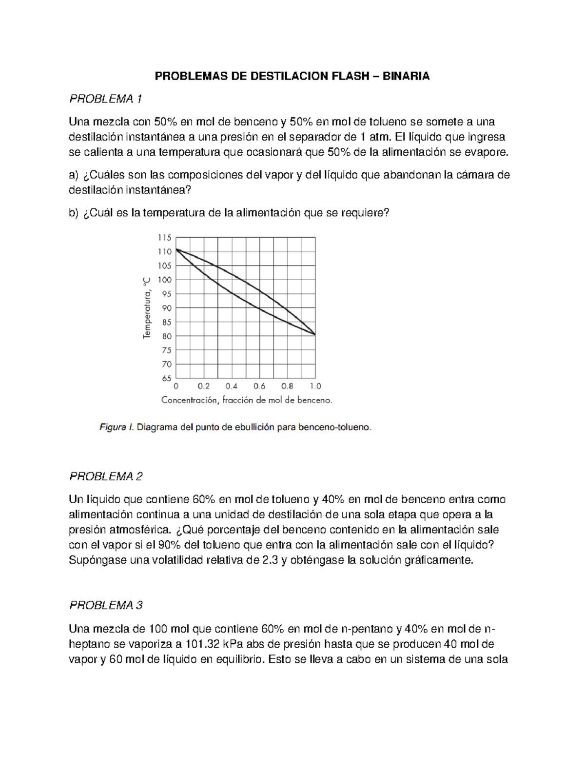 Problemas destilsdfación flash - PROBLEMAS DE DESTILACION FLASH ...