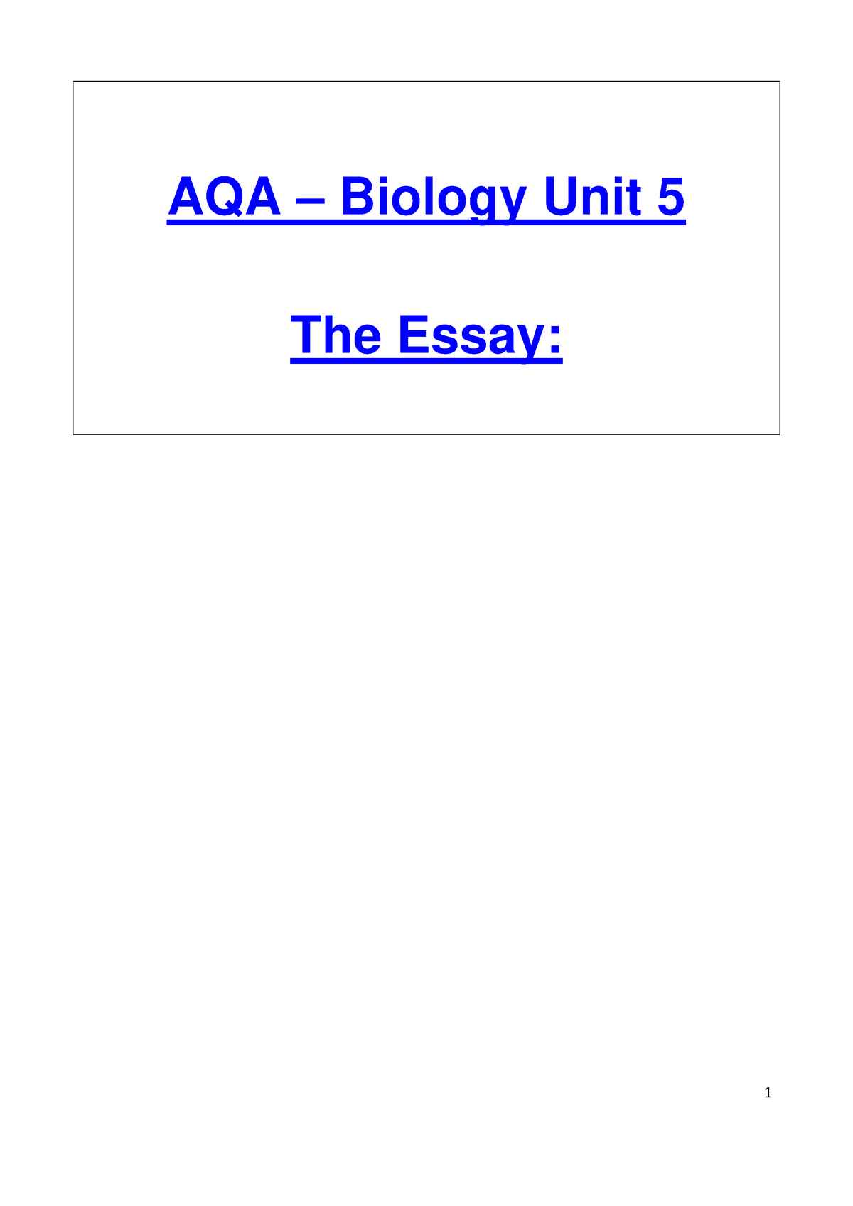 all possible biology essays