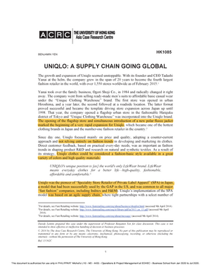 Uniqlo Copy Inseec Business School Hk1085 Benjamin Yen Uniqlo Supply Chain Studocu