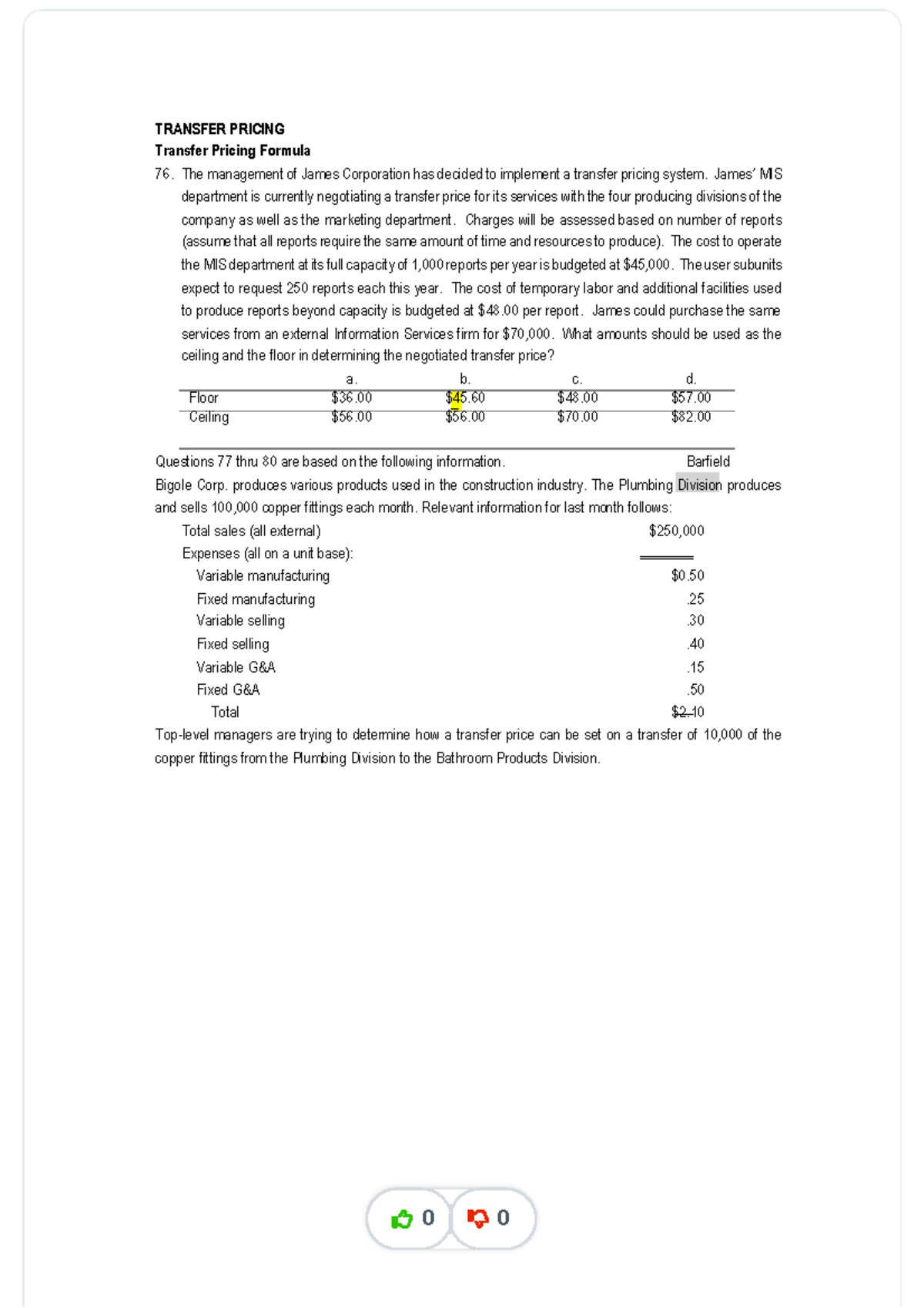 Transferpricingproblemsandanswers compress TRANSFER PRICING
