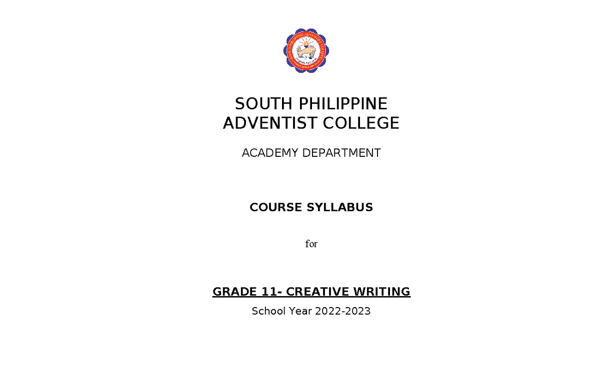 creative writing syllabus philippines