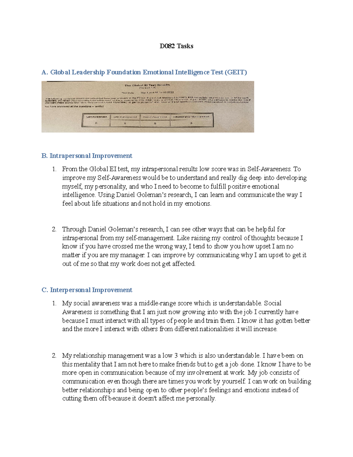 D082 Tasks - First Try - D082 - WGU - Studocu