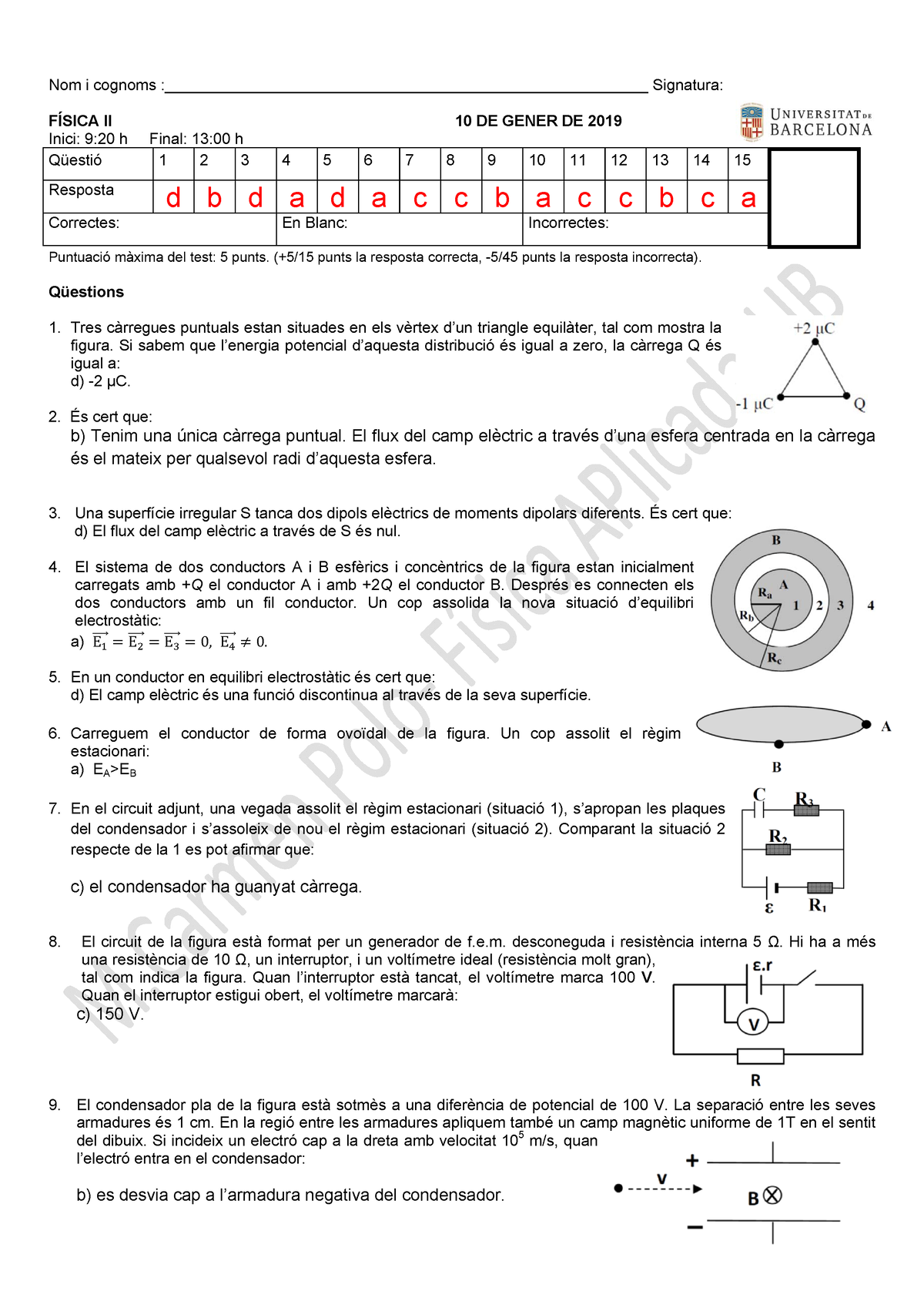 Fisica II-Examen-2019-01-solucionat - Nom I Cognoms - Studocu