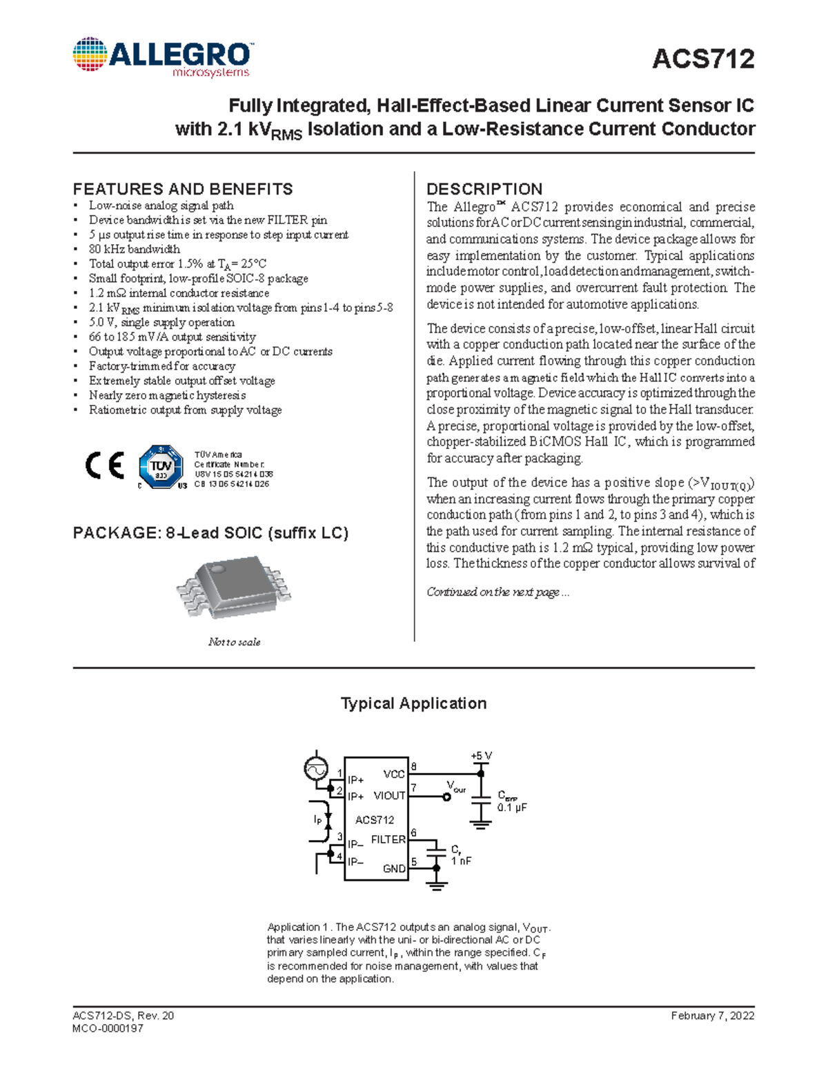 ACS712Datasheet AS your lecture notes IP+ IP+ IP IP IP GND 5 2 4