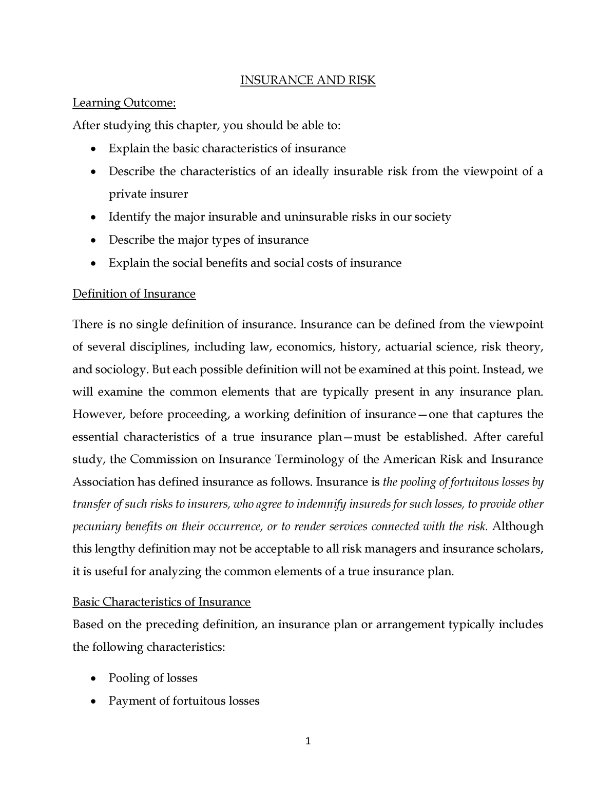 insurance risk management dissertation