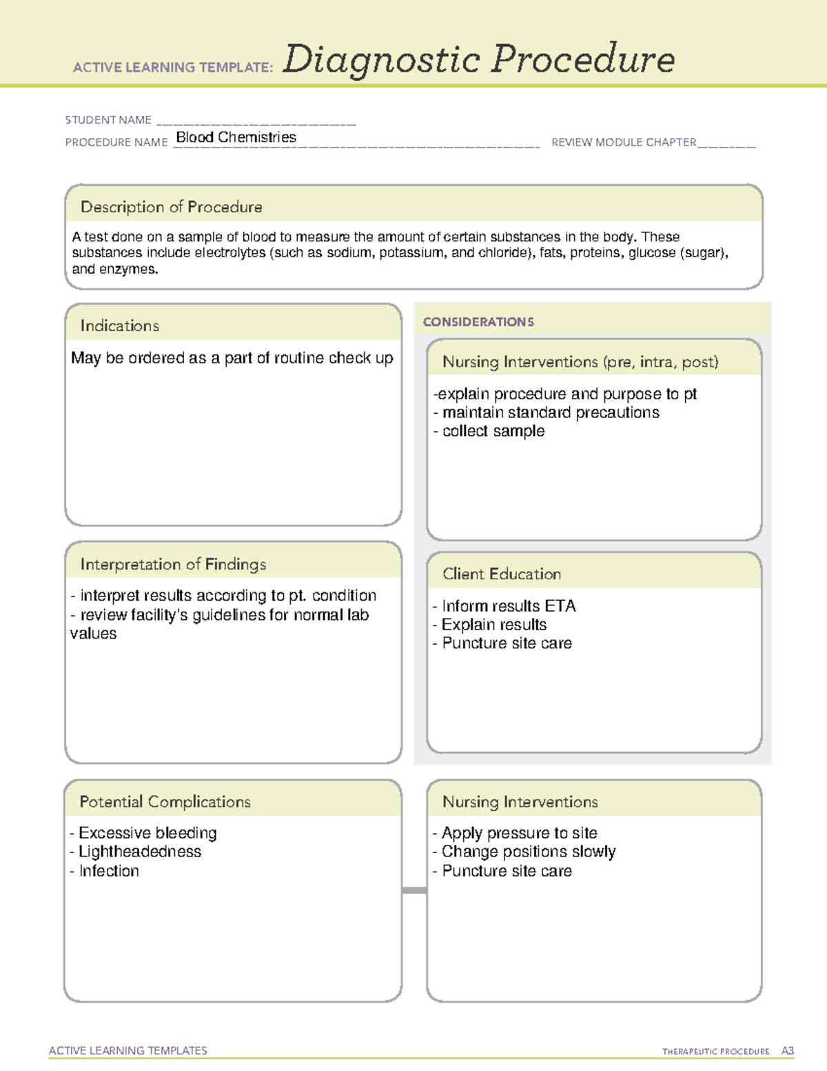 Blood Chemistries - ATI Template - ACTIVE LEARNING TEMPLATES ...