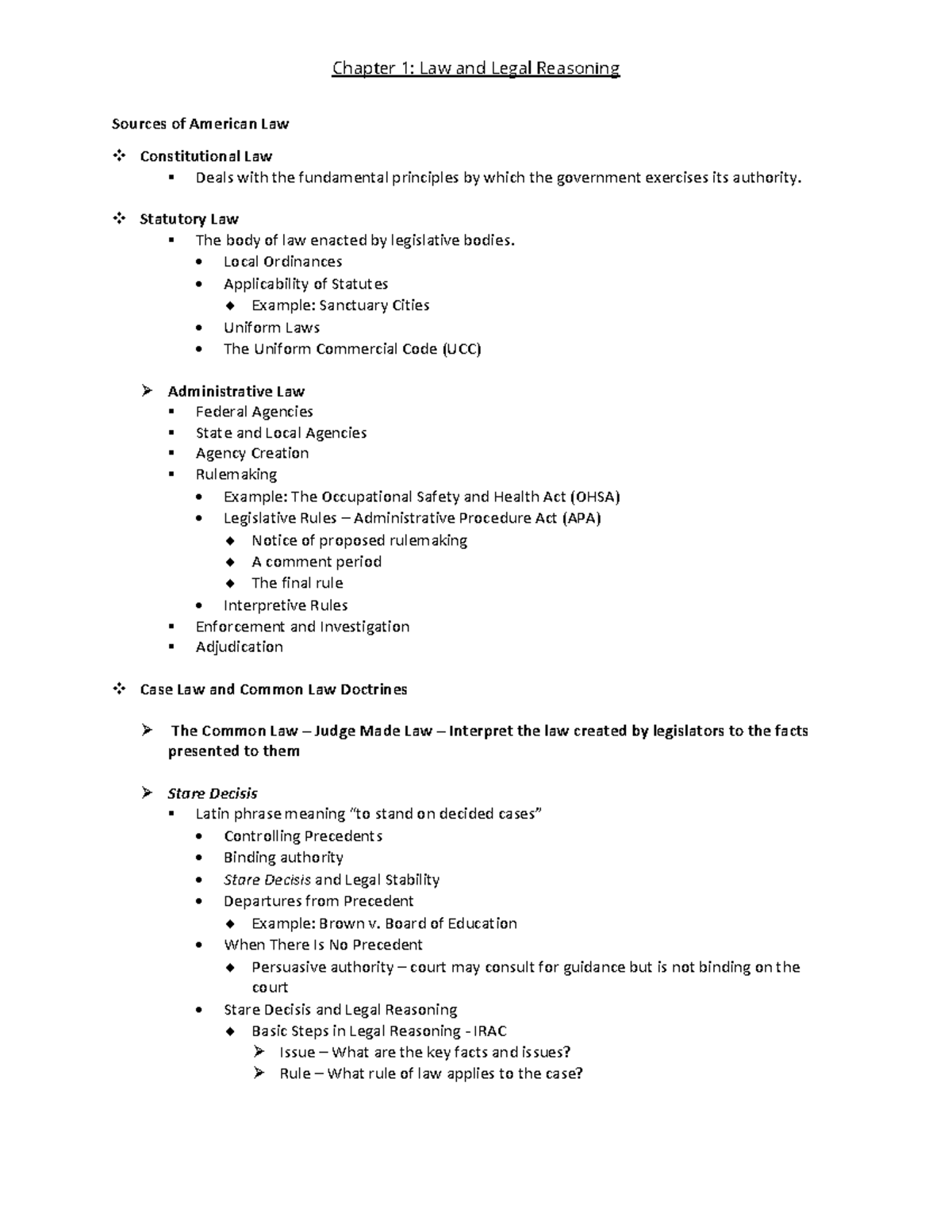 Law And Legal Reasoning - Chapter 1: Law And Legal Reasoning Sources Of ...