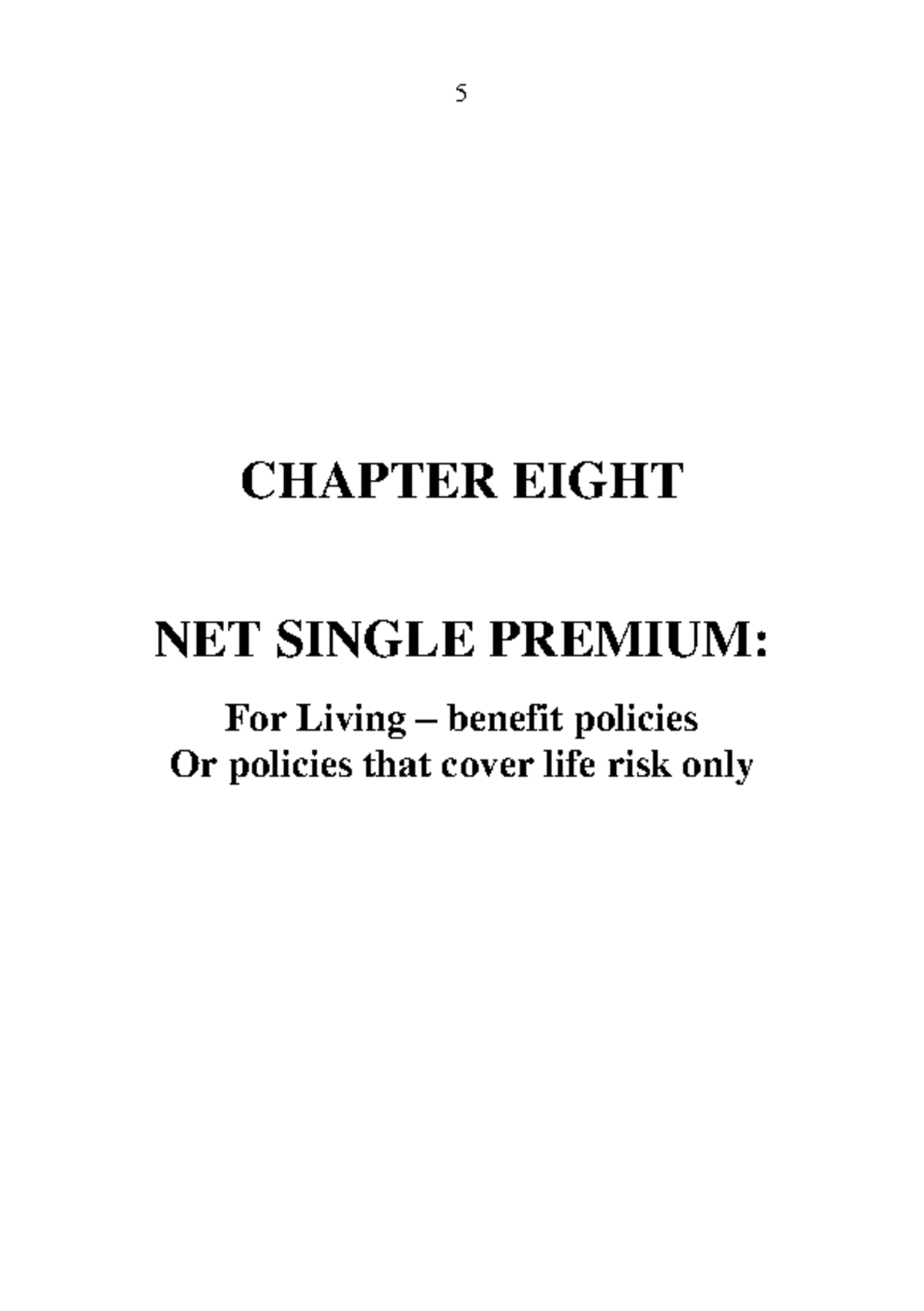 1-insurance-chapter-eight-net-single-premium-for