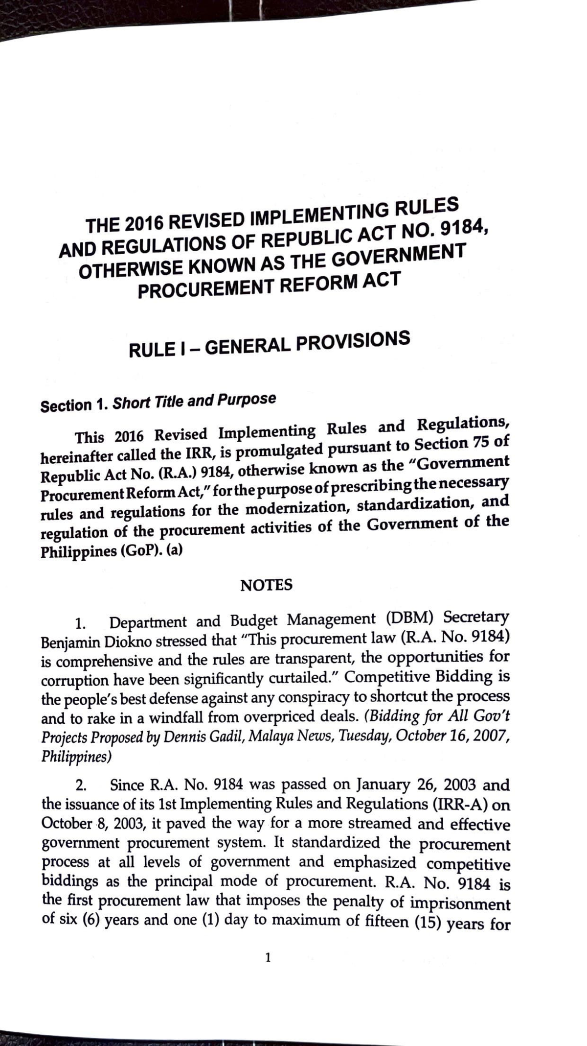 Gov Con Book Pp 1-25 - THE 2016 REVISED IMPLEMENTING RULES AND ...