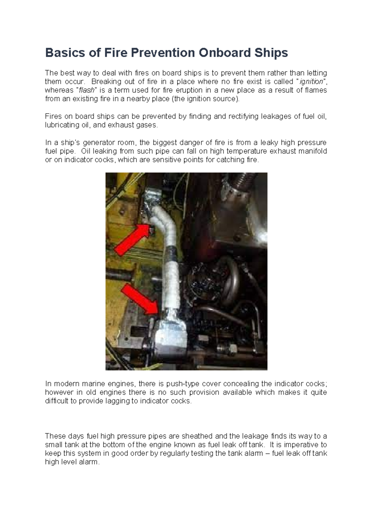 Basics of Fire Prevention Onboard Ships - Breaking out of fire in a ...