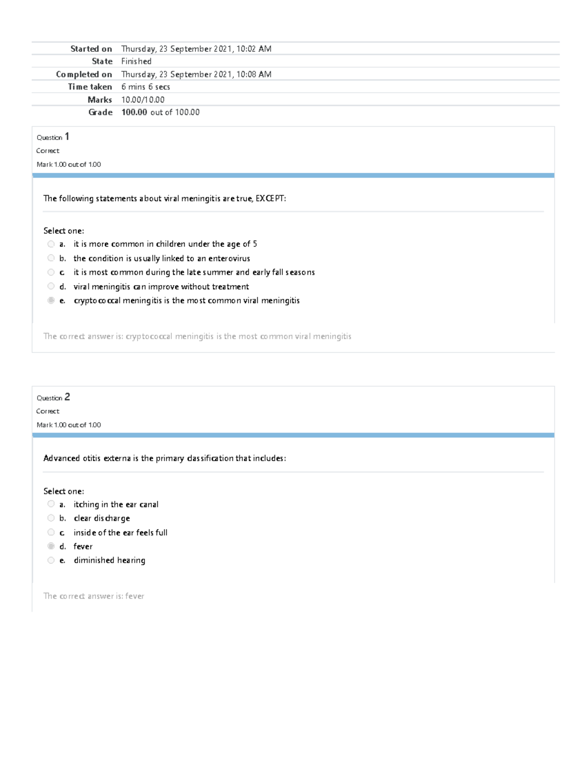 HS 3210 Self-Quiz Unit 4 Retake I - Started on Thursday, 23 September ...