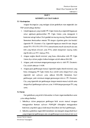 Format Laporan Modul 2 Transportasi DAN Penugasan - LAPORAN PRAKTIKUM ...