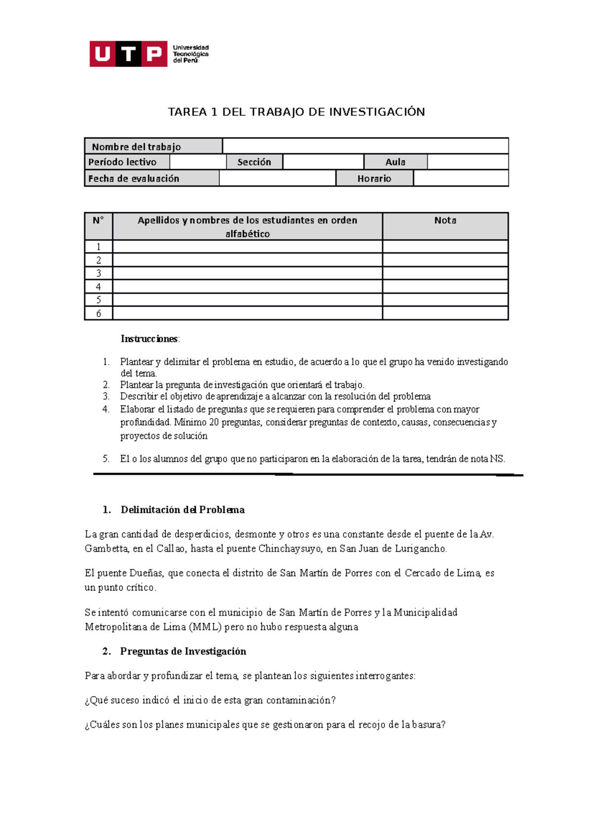 Trabajo de Investigacion - TAREA 1 DEL TRABAJO DE INVESTIGACIÓN Nombre ...